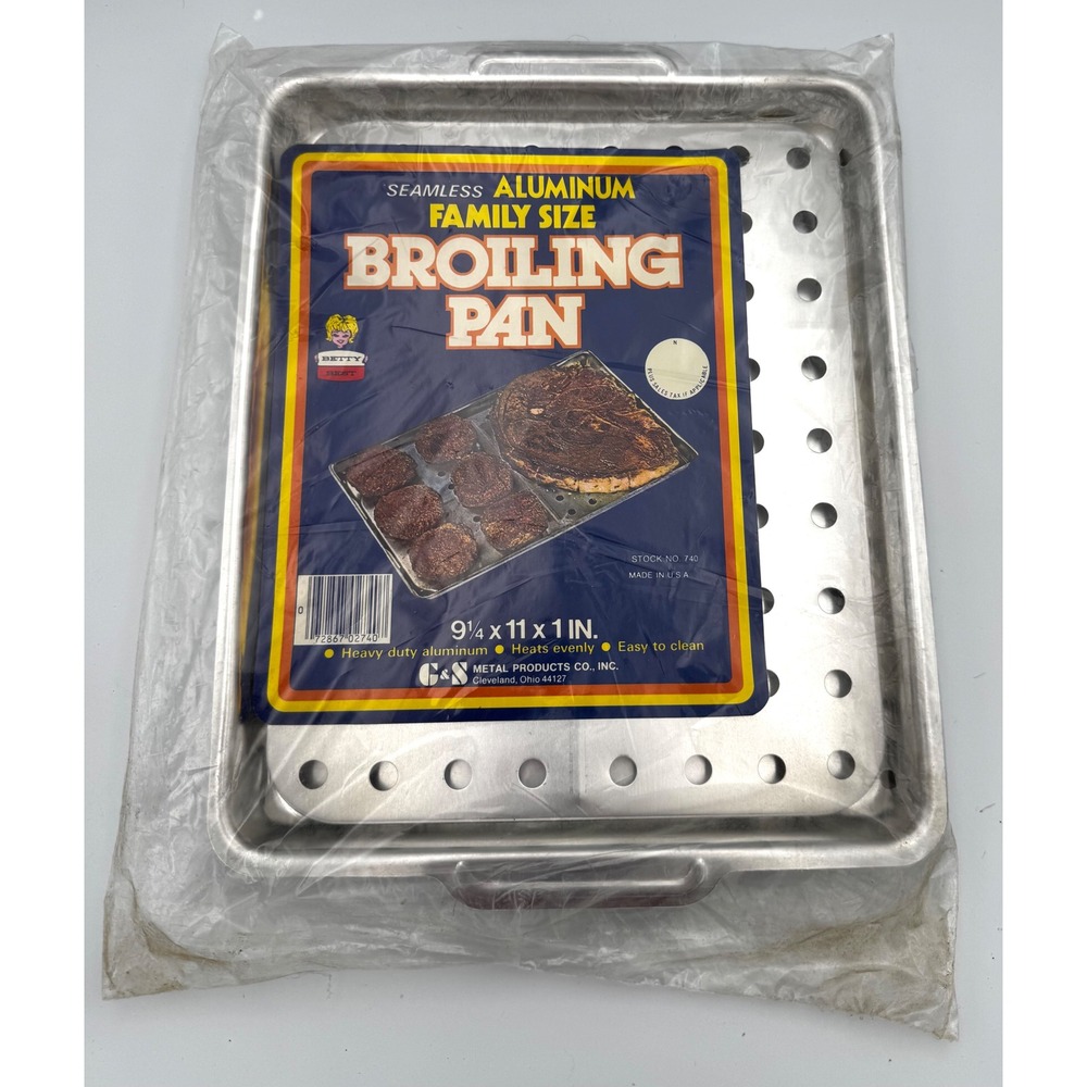 Vtg Betty Best G&S Aluminum Broiling Pan 9.25x11x1 New Sealed Stock No 740